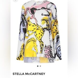 Stella McCartney Yellow and Purple Horse Print Blouse